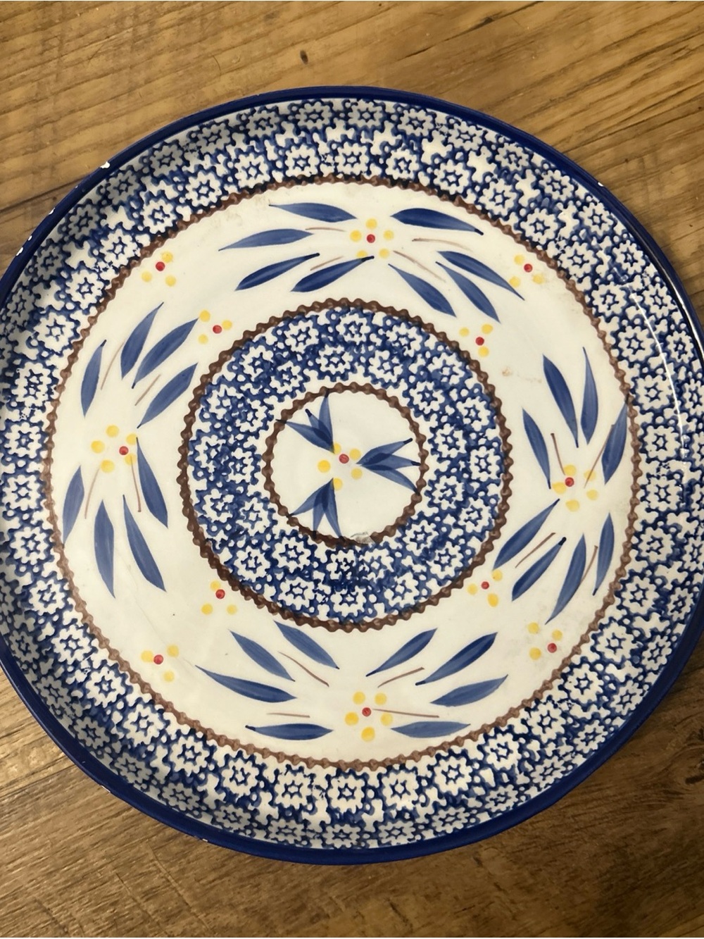 Temptations Blue and White Floral Ceramic Serving Bowl